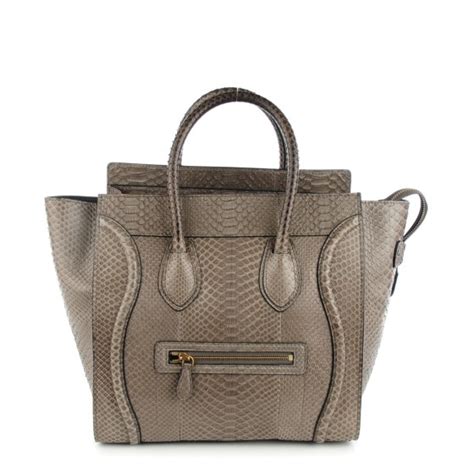 CELINE Python Mini Luggage Grey 131660 